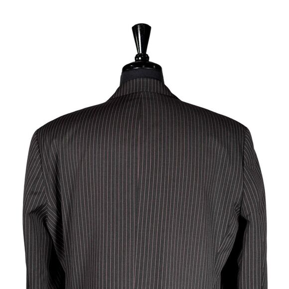 Hugo Boss Mens Suit 2 Piece Gray Pink Striped Wool Blazer Jacket 42S Pants 36x30 - Picture 9 of 16